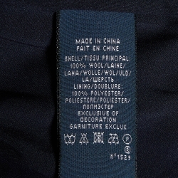 Pre Owned Ralph Lauren Navy Blue Wool Crest Detail Blazer M