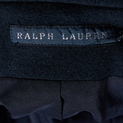 Pre Owned Ralph Lauren Navy Blue Wool Crest Detail Blazer M