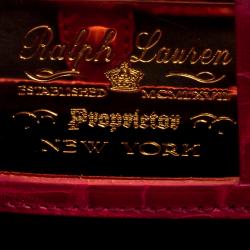Pre Owned Ralph Lauren Red Alligator Ricky Top Handle Bag
