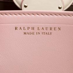 Pre Owned Ralph Lauren Off White/Blush Pink Leather Ricky Top Handle Bag