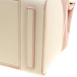 Pre Owned Ralph Lauren Off White/Blush Pink Leather Ricky Top Handle Bag
