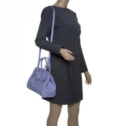 Pre Owned Ralph Lauren Lilac Leather Ricky Top Handle Bag