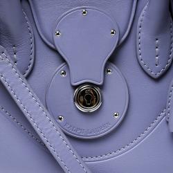 Pre Owned Ralph Lauren Lilac Leather Ricky Top Handle Bag