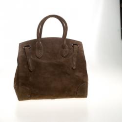 Pre Owned Ralph Lauren Brown Suede Ricky Top Handle Bag
