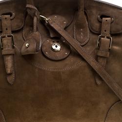 Pre Owned Ralph Lauren Brown Suede Ricky Top Handle Bag