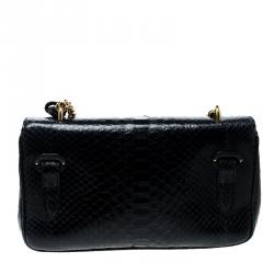 Pre Owned Ralph Lauren Black Leather Ricky Chain Shoulder Bag