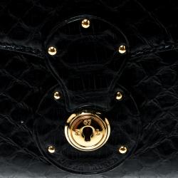 Pre Owned Ralph Lauren Black Leather Ricky Chain Shoulder Bag