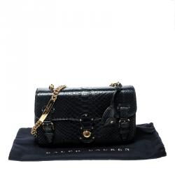 Pre Owned Ralph Lauren Black Leather Ricky Chain Shoulder Bag