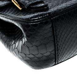 Pre Owned Ralph Lauren Black Leather Ricky Chain Shoulder Bag