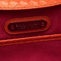 Pre Owned Ralph Lauren Orange Leather Clutch Bag
