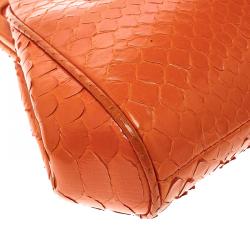 Pre Owned Ralph Lauren Orange Leather Clutch Bag