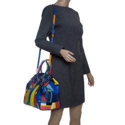 Pre Owned Ralph Lauren Multicolor Leather Ricky Top Handle Bag