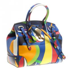 Pre Owned Ralph Lauren Multicolor Leather Ricky Top Handle Bag