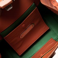 Pre Owned Ralph Lauren Orange Leather Ricky Crossbody Bag