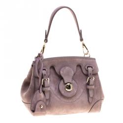 Pre Owned Ralph Lauren Lilac Suede Ricky Crossbody Bag