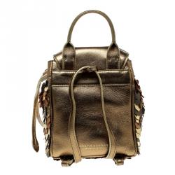 Pre Owned Ralph Lauren Bronze Leather Backpack