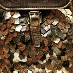 Pre Owned Ralph Lauren Bronze Leather Backpack