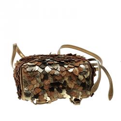 Pre Owned Ralph Lauren Bronze Leather Backpack