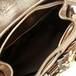 Pre Owned Ralph Lauren Bronze Leather Backpack