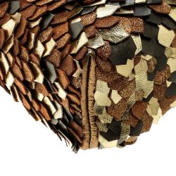 Pre Owned Ralph Lauren Bronze Leather Backpack