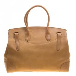 Pre Owned Ralph Lauren Brown Smooth Leather Ricky Top Handle Bag