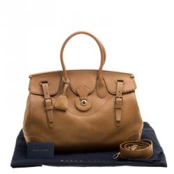Pre Owned Ralph Lauren Brown Smooth Leather Ricky Top Handle Bag