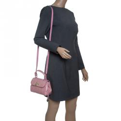 Pre Owned Ralph Lauren Blush Pink Python Mini Tiffin Top Handle Bag