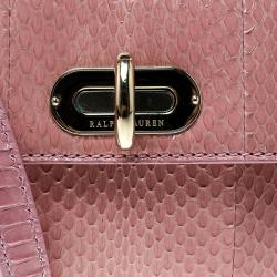 Pre Owned Ralph Lauren Blush Pink Python Mini Tiffin Top Handle Bag