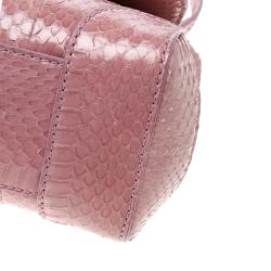 Pre Owned Ralph Lauren Blush Pink Python Mini Tiffin Top Handle Bag