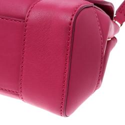 Pre Owned Ralph Lauren Pink Leather Mini Tiffin Crystal Embellished Top Handle Bag