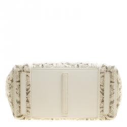 Pre Owned Ralph Lauren Cream Leather Ricky Top Handle Bag