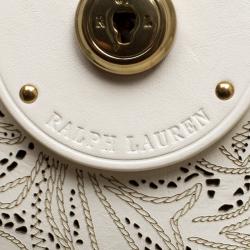 Pre Owned Ralph Lauren Cream Leather Ricky Top Handle Bag