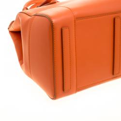 Pre Owned Ralph Lauren Orange Leather Ricky Top Handle Bag