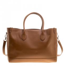 Pre Owned Ralph Lauren Brown Leather Classic Tote