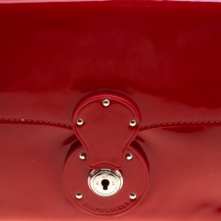 Pre Owned Ralph Lauren Red Patent Leather Ricky Chain Shoulder Bag