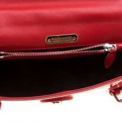 Pre Owned Ralph Lauren Red Patent Leather Ricky Chain Shoulder Bag
