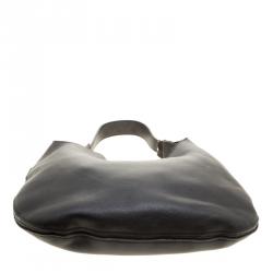 Pre Owned Ralph Lauren Black Leather Flat Hobo