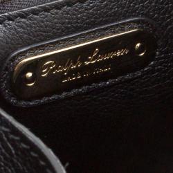Pre Owned Ralph Lauren Black Leather Flat Hobo