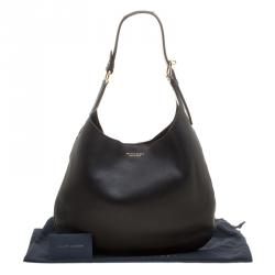 Pre Owned Ralph Lauren Black Leather Flat Hobo
