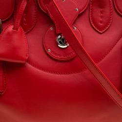 Pre Owned Ralph Lauren Red Leather Ricky Top Handle Bag