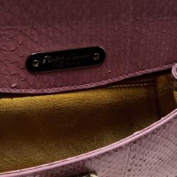 Pre Owned Ralph Lauren Blush Pink Python Mini Tiffin Top Handle Bag