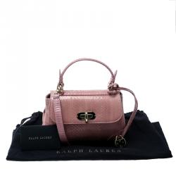 Pre Owned Ralph Lauren Blush Pink Python Mini Tiffin Top Handle Bag