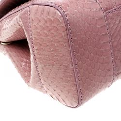 Pre Owned Ralph Lauren Blush Pink Python Mini Tiffin Top Handle Bag