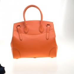 Pre Owned Ralph Lauren Orange Leather Ricky Top Handle Bag