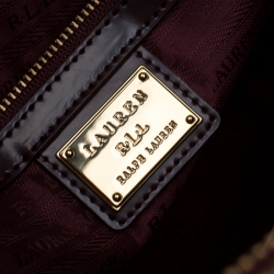 مملوكة مسبقًا حقيبة يد رالف لورين جلد منقوش عنابية