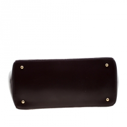 مملوكة مسبقًا حقيبة يد رالف لورين جلد منقوش عنابية