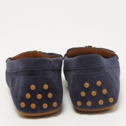 Pre Owned Ralph Lauren Navy Blue Suede Barnsbury Loafers Size 38