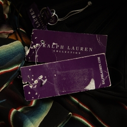 Ralph Lauren Purple Label Multicolor Striped Chiffon Augustina Evening Dress M