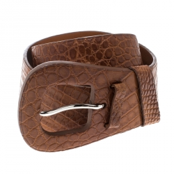 Pre Owned Ralph Lauren Brown Alligator Belt 90cm