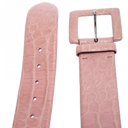 Pre Owned Ralph Lauren Pink Alligator Buckle Wide Belt 100CM